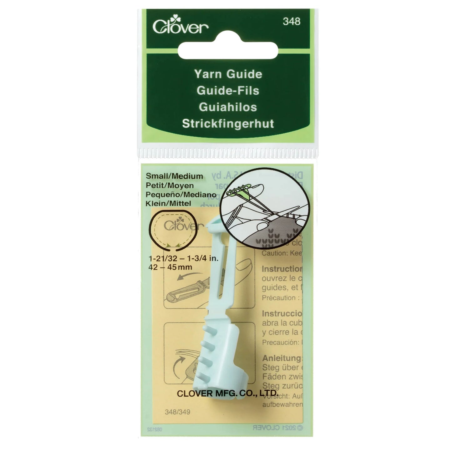 Guide-fils en plastique Clover, pour tricoter facilement des modèles en jacquard, taille S/M (référence 348)