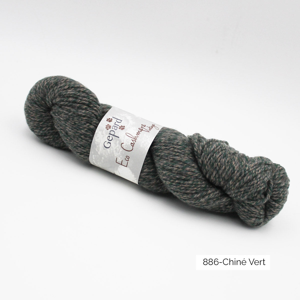 Echeveau d'Eco Cashmere Vintage de Gepard Garn coloris 886 Chiné Vert