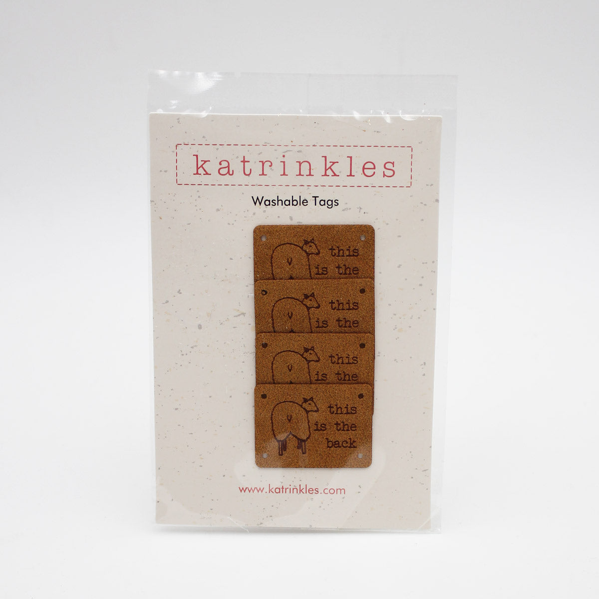 Etiquettes à coudre en suede Katrinkles modèle This is the back