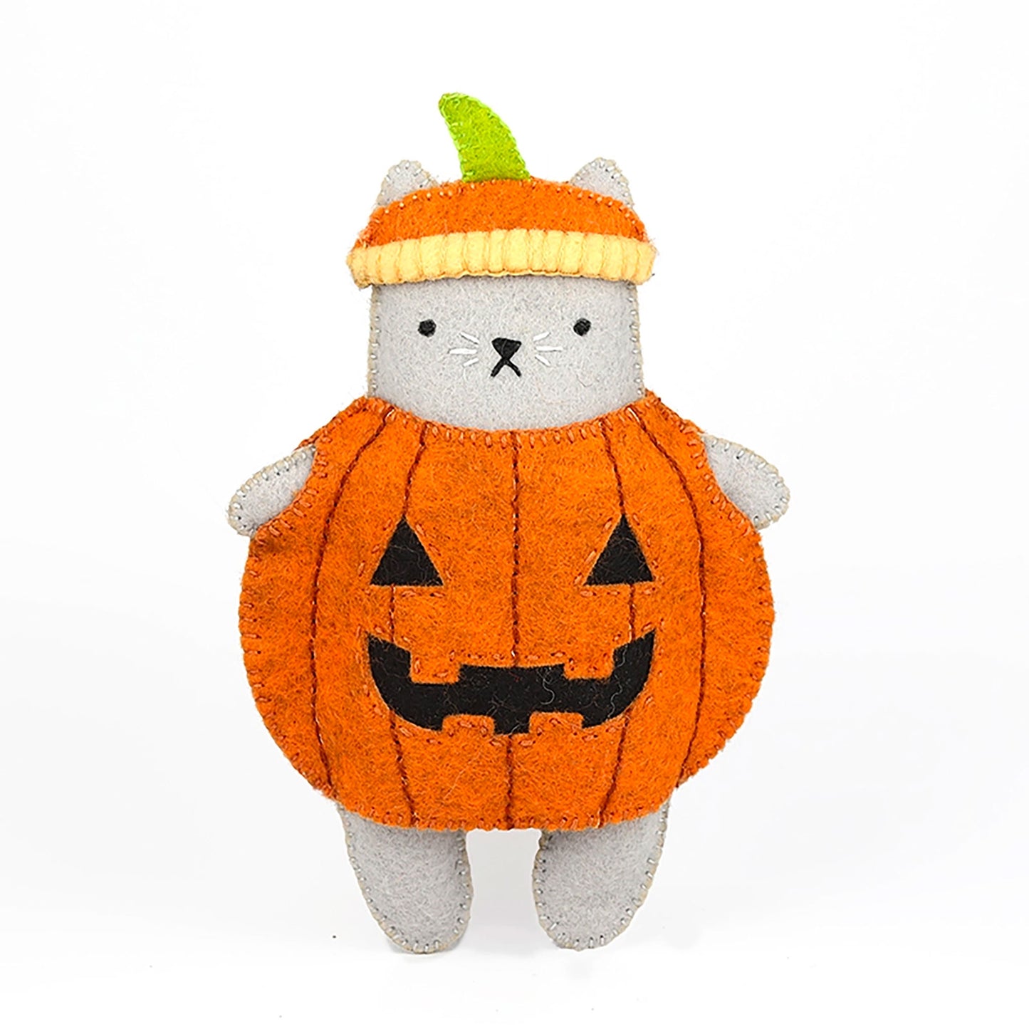 Kit de broderie Felted Cat de Kiriki Press modèle Pumpkin Cat