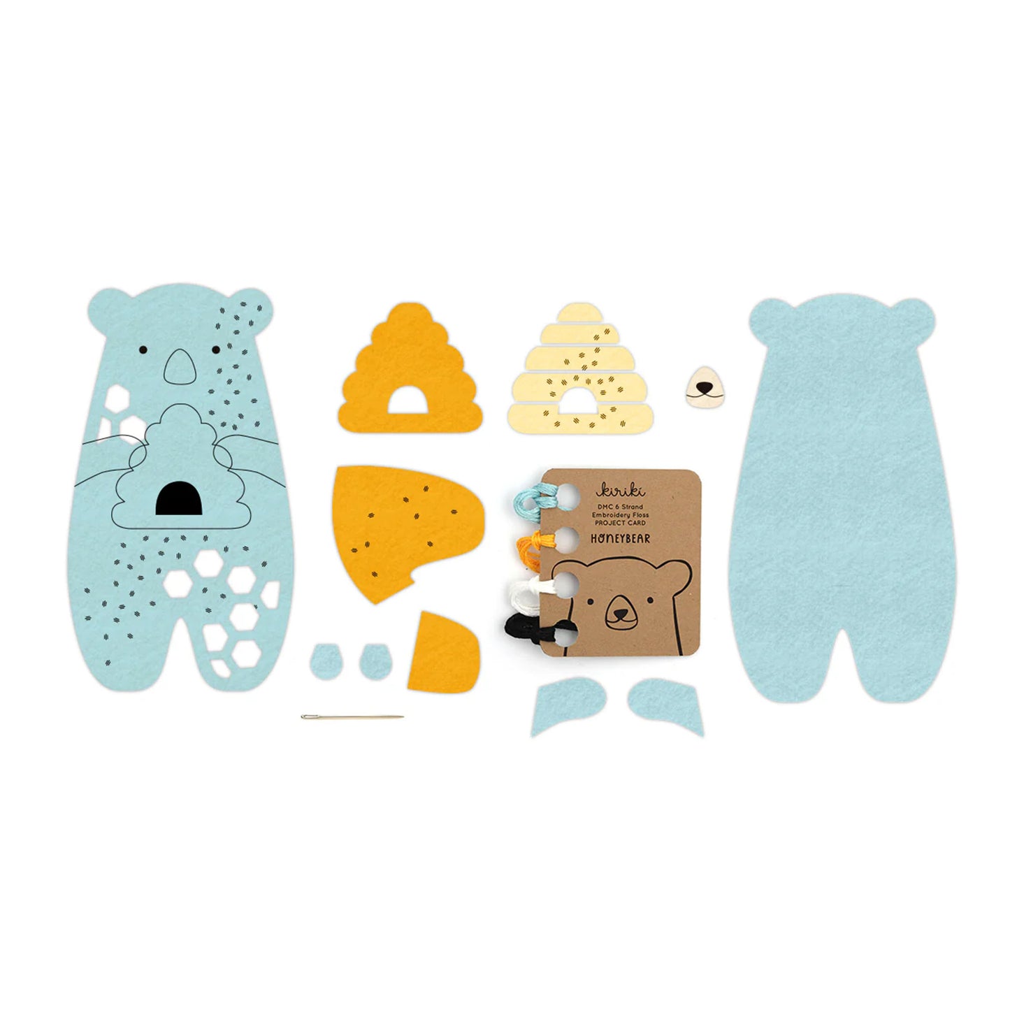 Kit de broderie Felted Bear de Kiriki Press modèle Honeybear