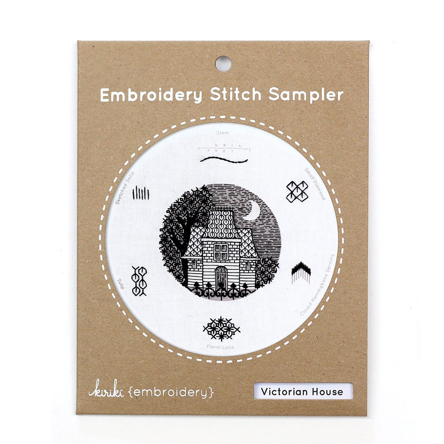 Kit de broderie Stitch Sampler de Kiriki Press modèle Victorian House