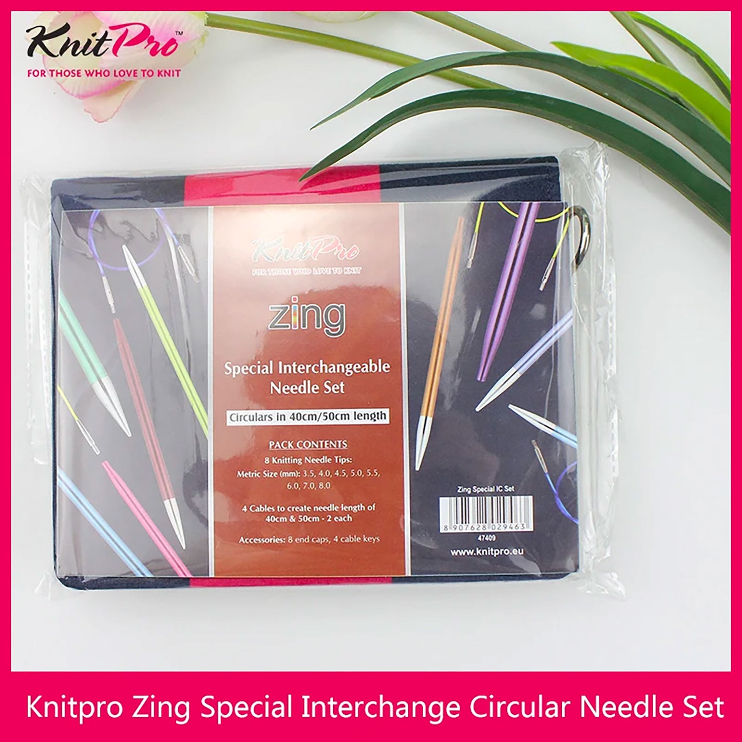 Kit d'aiguilles circulaires interchangeables Zing Special 40cm / 50cm de Knit Pro