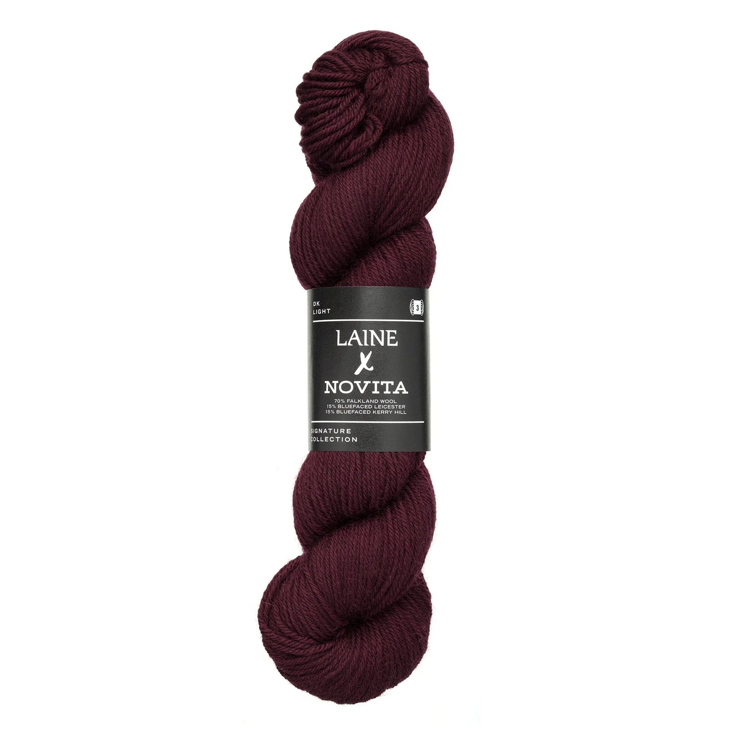 Echeveau de Signature Collection 4-ply de Laine x Novita coloris 7821 Deep Burgundy