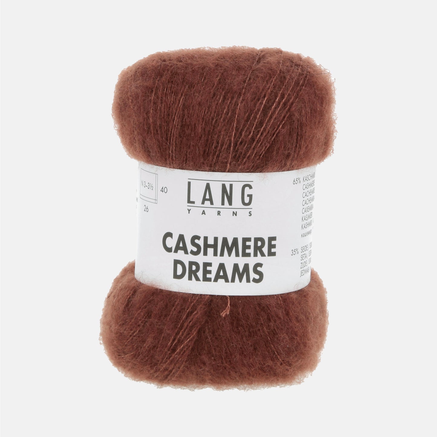 Echeveau de Cashmere Dreams de Lang Yarns coloris 068 Châtaigne
