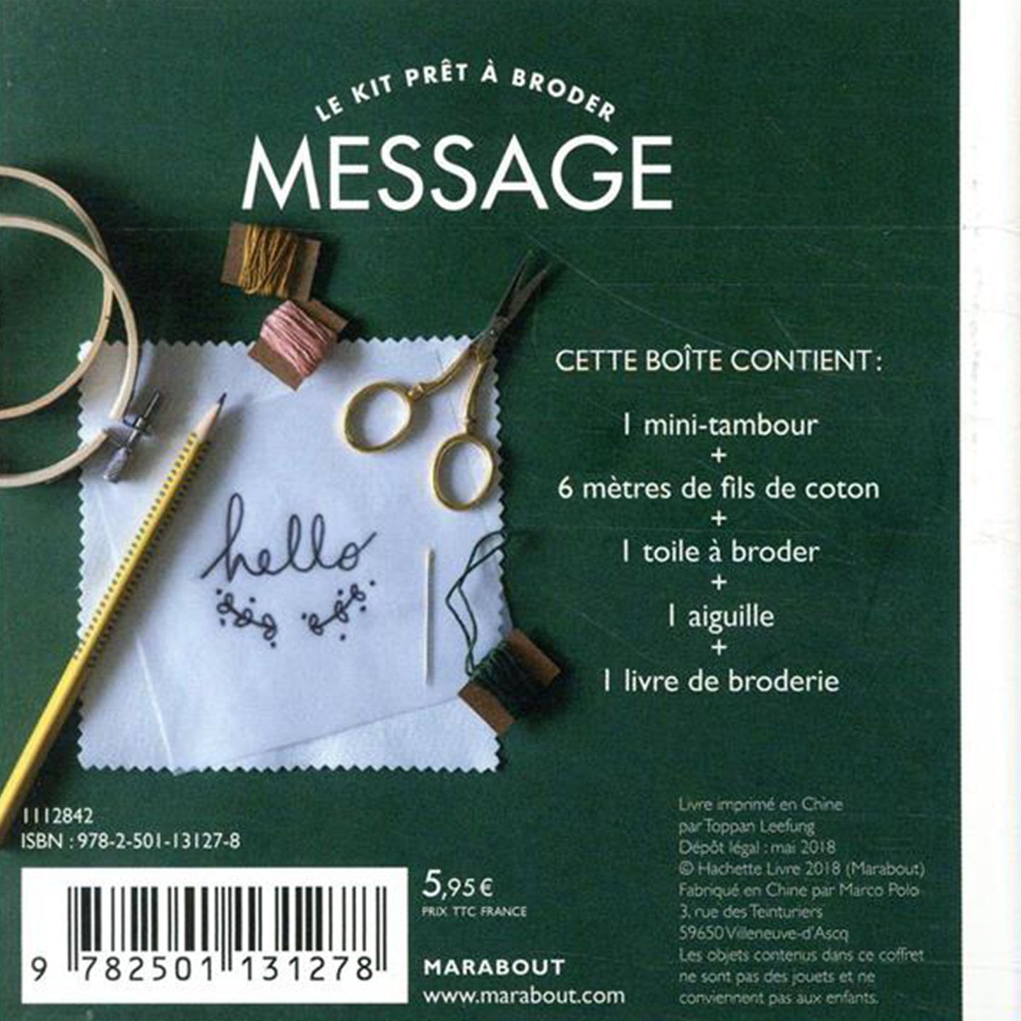 Kit Prêt à Broder Message - Marabout