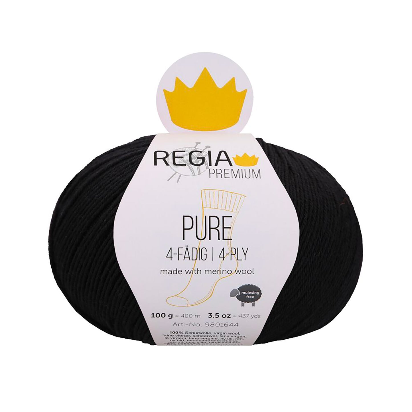 Pelote de Premium Pure de Regia coloris 099 Black