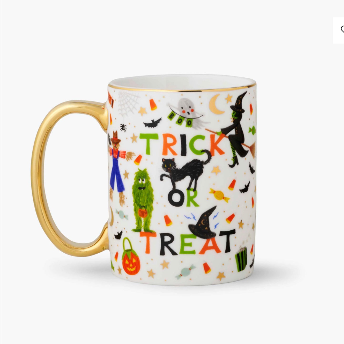 Mug en céramique avec poignée dorée Rifle Paper Co modèle Halloween