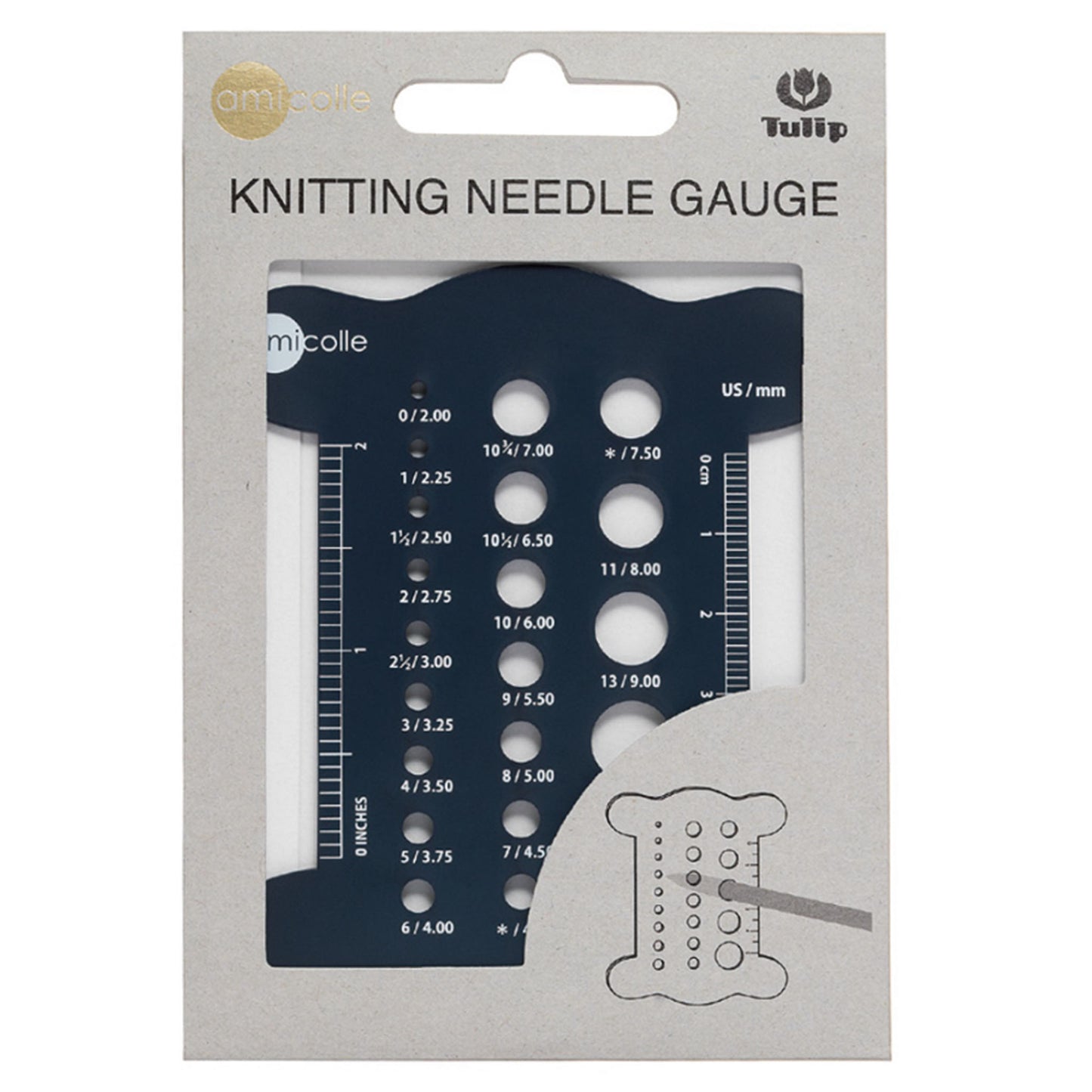 Jauge à aiguilles et échantillons Tulip