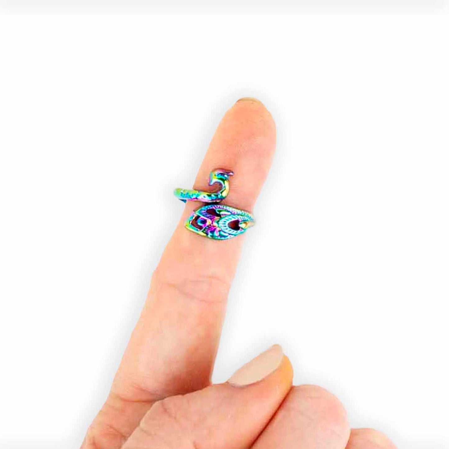 Rainbow Peacock Tension Ring de Twice Sheared Sheep