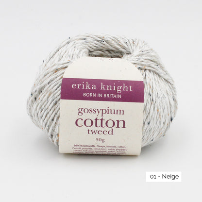 Une pelote de Gossypium Cotton Tweed d'Erika Knight coloris Neige