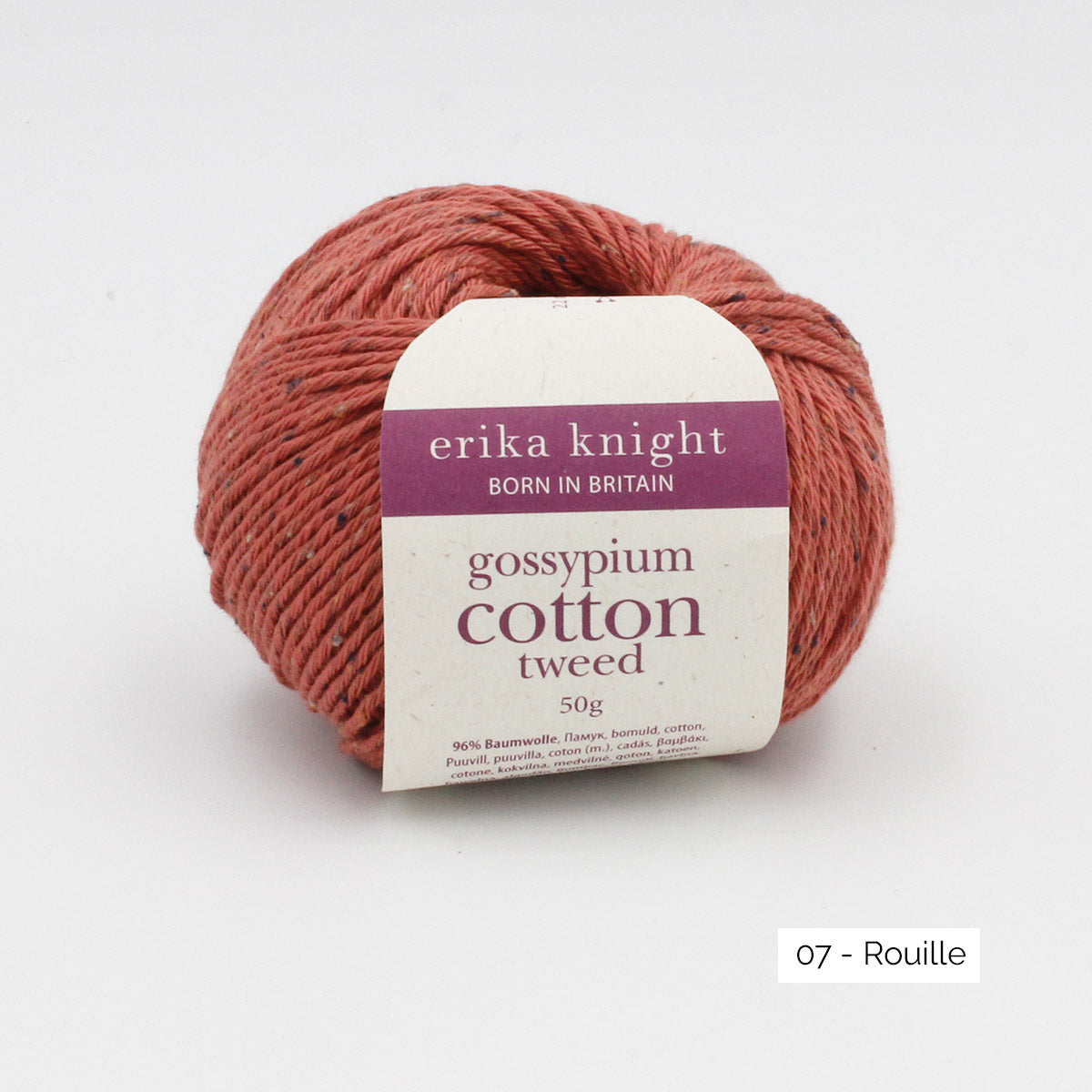 Une pelote de Gossypium Cotton Tweed d'Erika Knight coloris Rouille