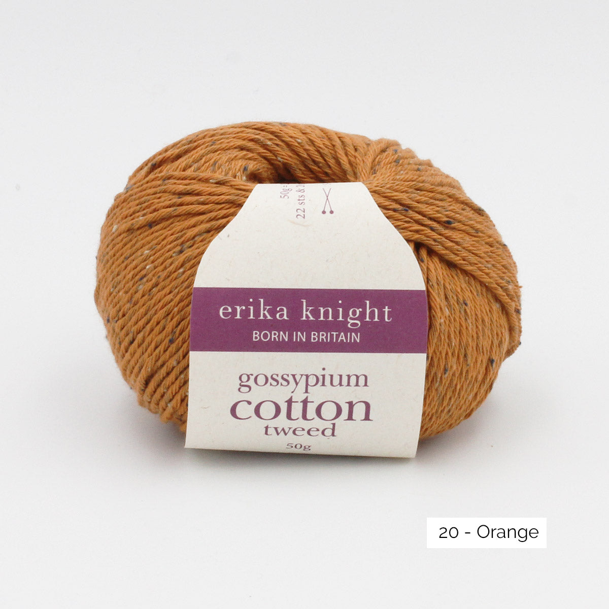 Une pelote de Gossypium Cotton Tweed d'Erika Knight coloris Orange