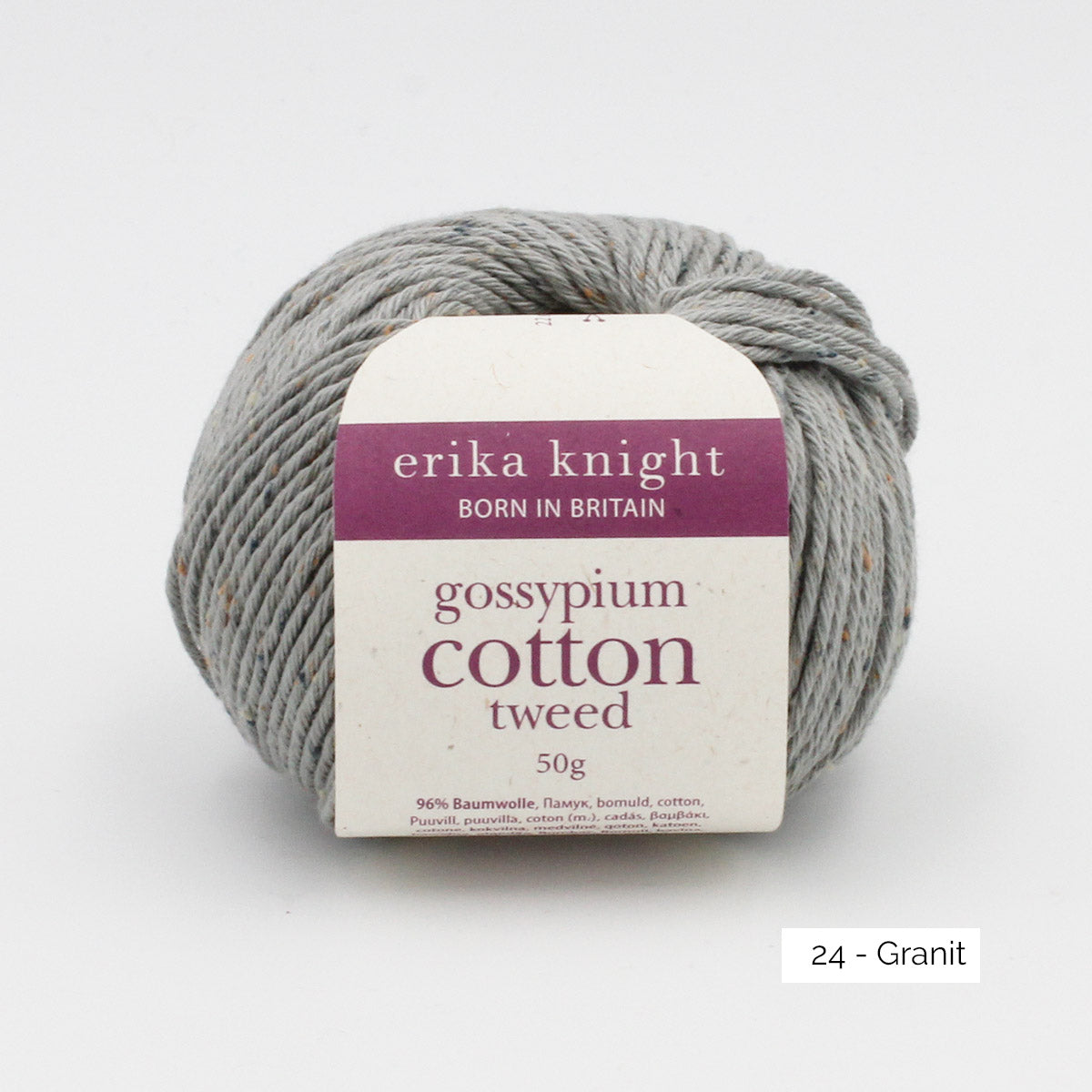 Une pelote de Gossypium Cotton Tweed d'Erika Knight coloris Granit