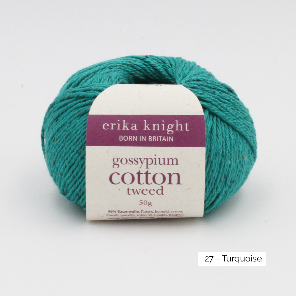 Une pelote de Gossypium Cotton Tweed d'Erika Knight coloris Turquoise