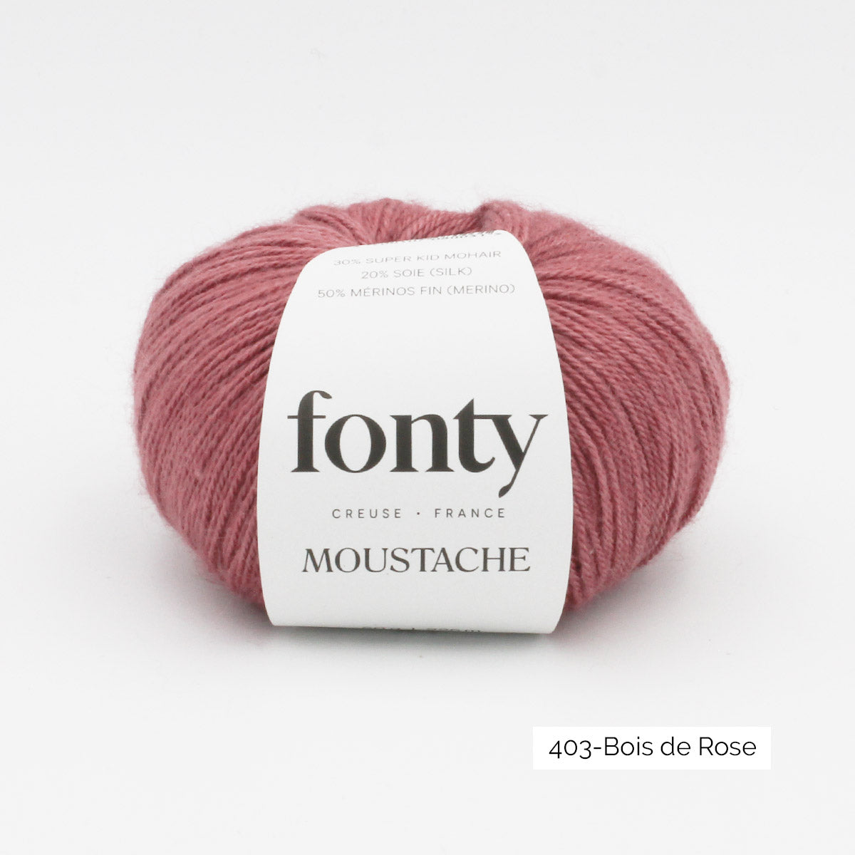 Une pelote de Moustache de Fonty coloris Bois de Rose