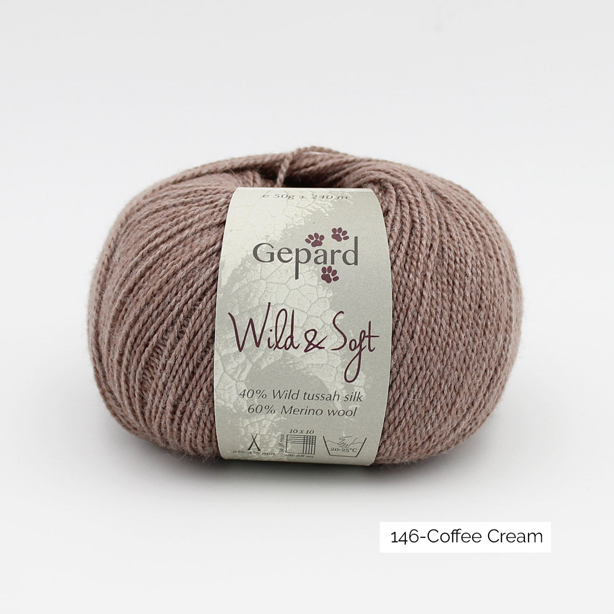 Pelote de Wild & Soft de Gepard Garn, coloris 146 Coffee Cream (marron glacé clair)