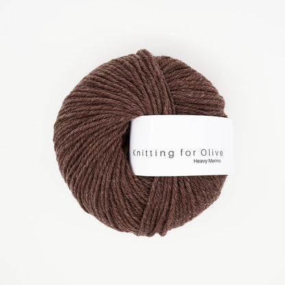 Pelote de Heavy Merino de Knitting for Olive (KFO) coloris Dark Cognac