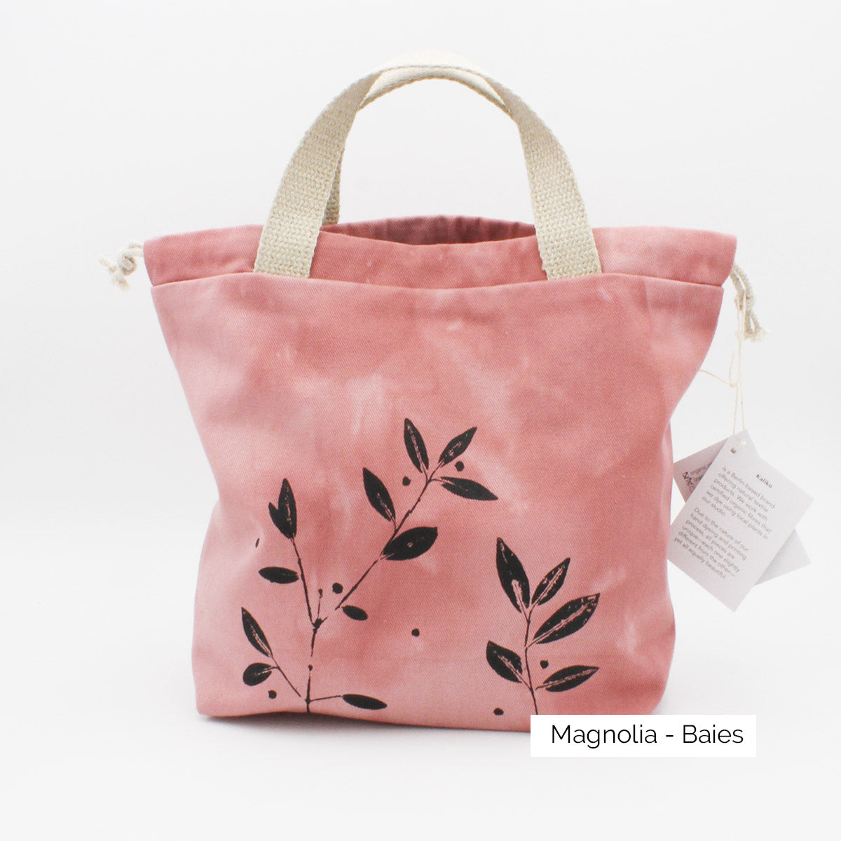 Présentation d'un sac à projet Kaliko, coloris Magnolia et imprimé Baies