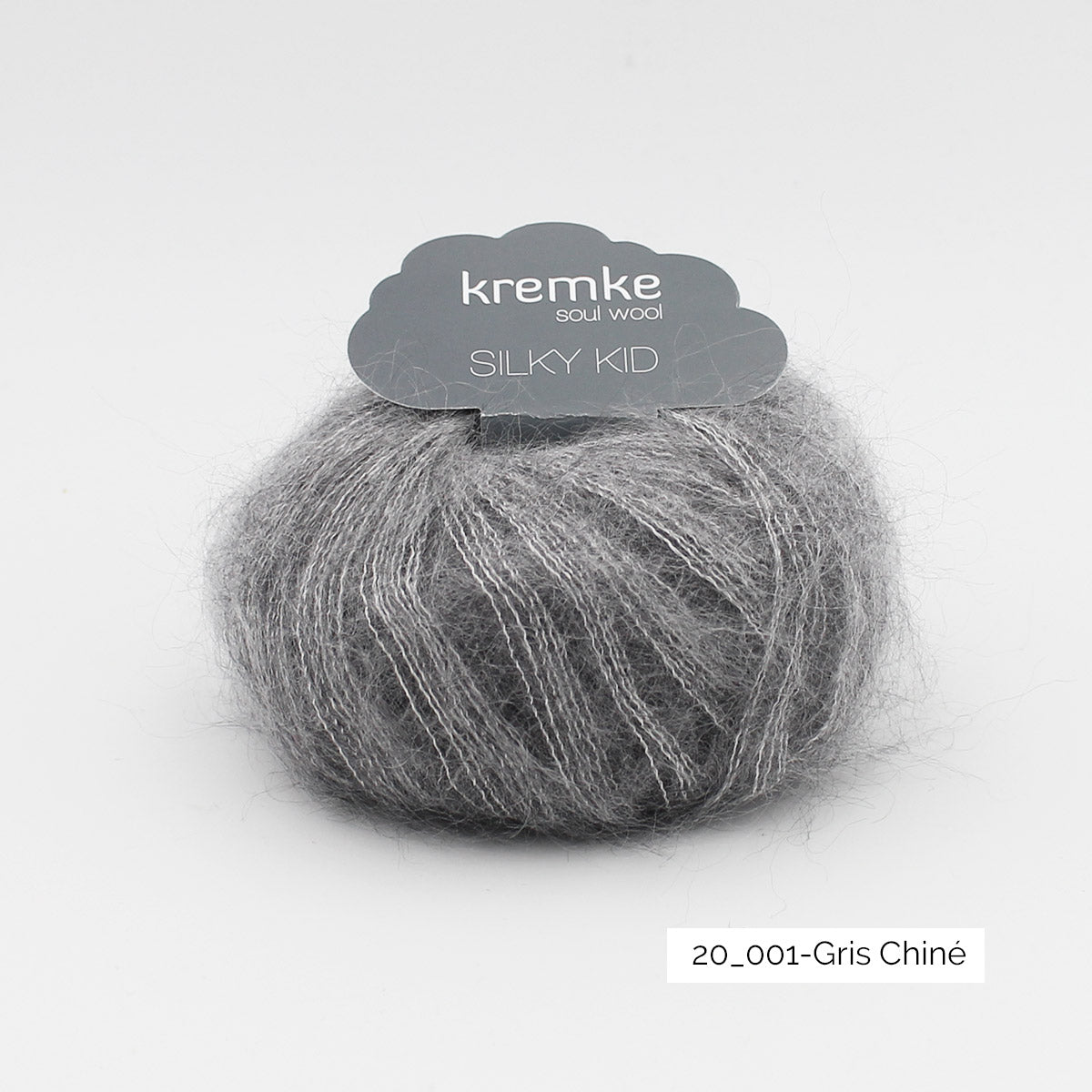 Une pelote de Silky Kid de Kremke couleur Gris Chiné