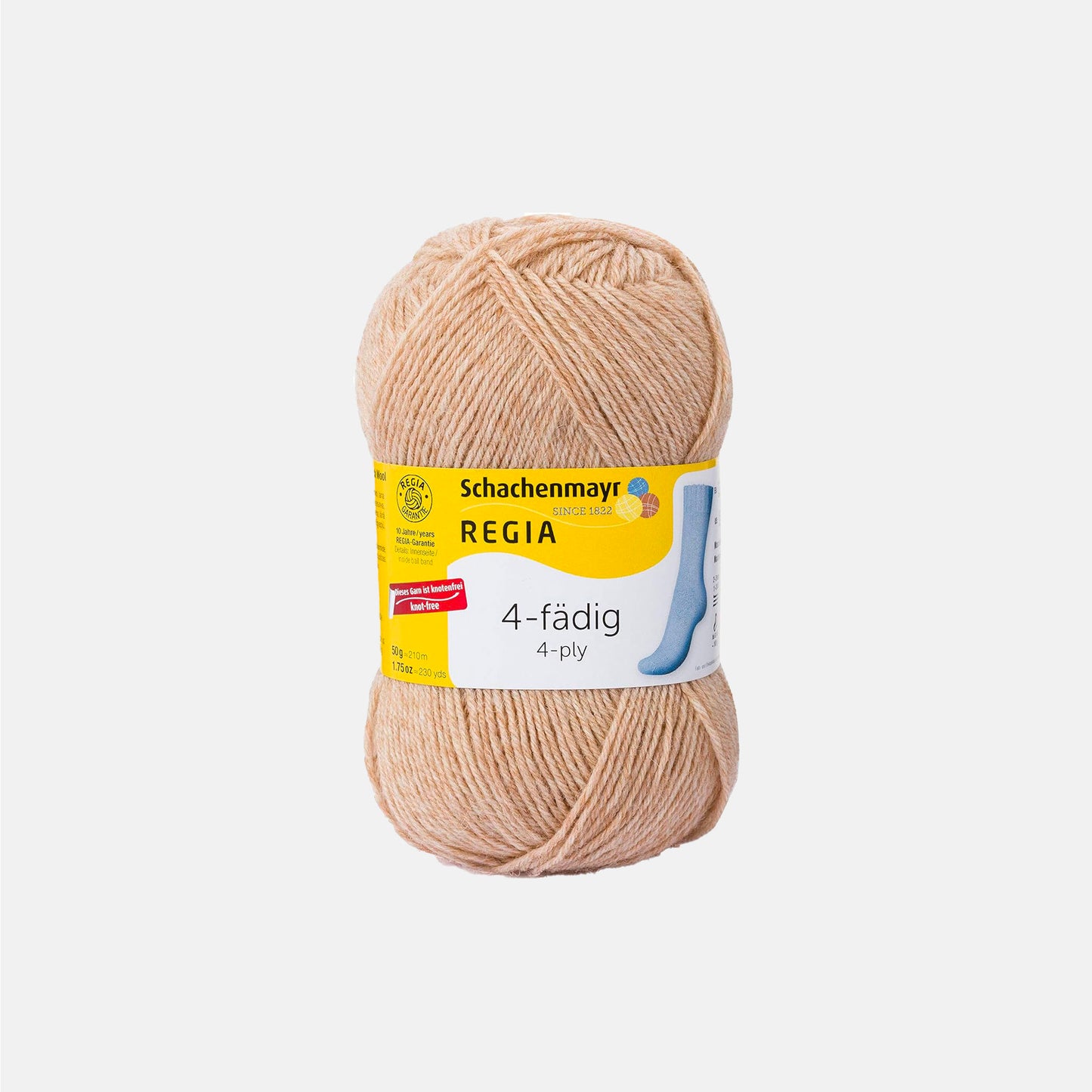 Pelote de 4-fädig (4-ply) de Regia, coloris 0017 Light Camel