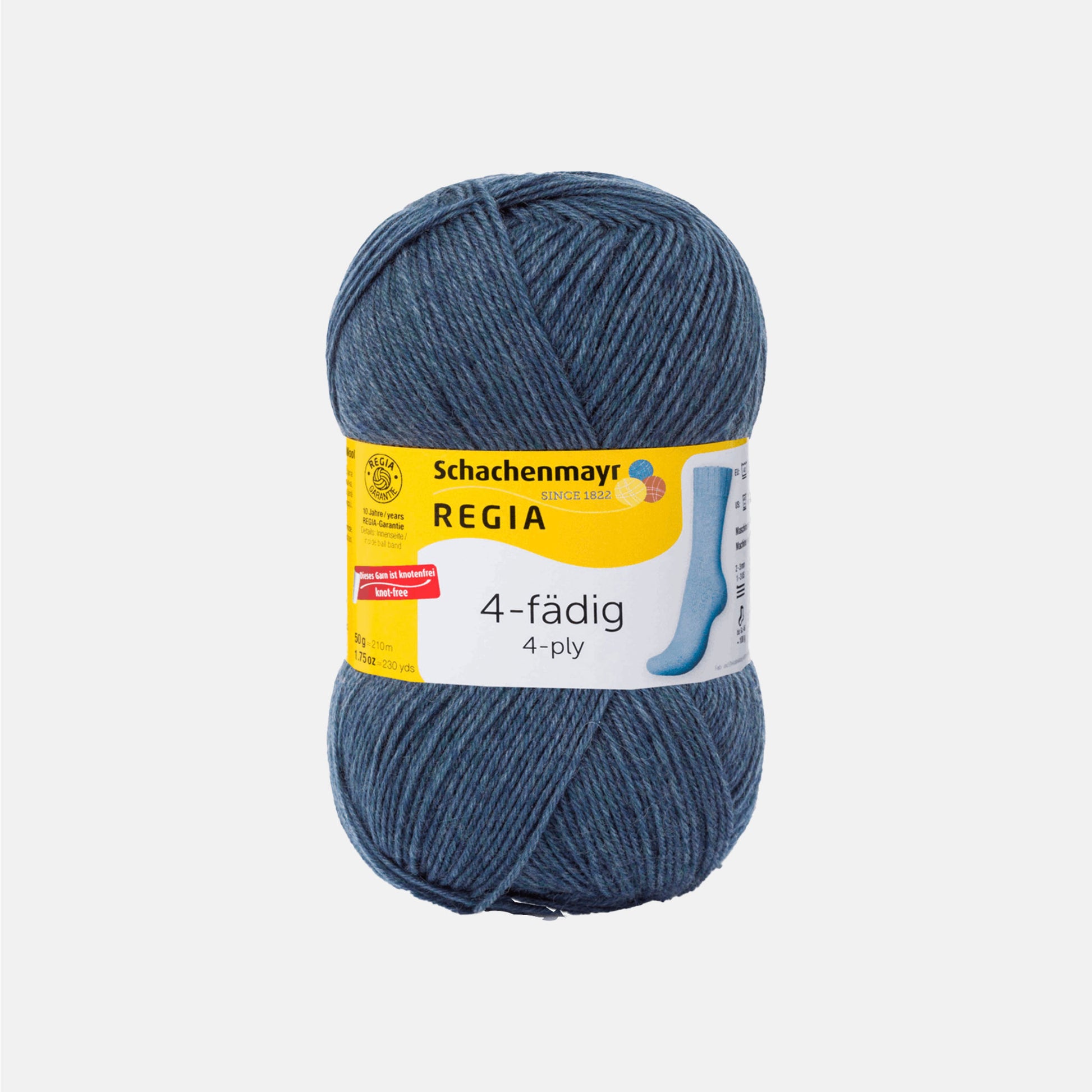 Pelote de 4-fädig (4-ply) de Regia coloris 1845 Bluestone Shiné