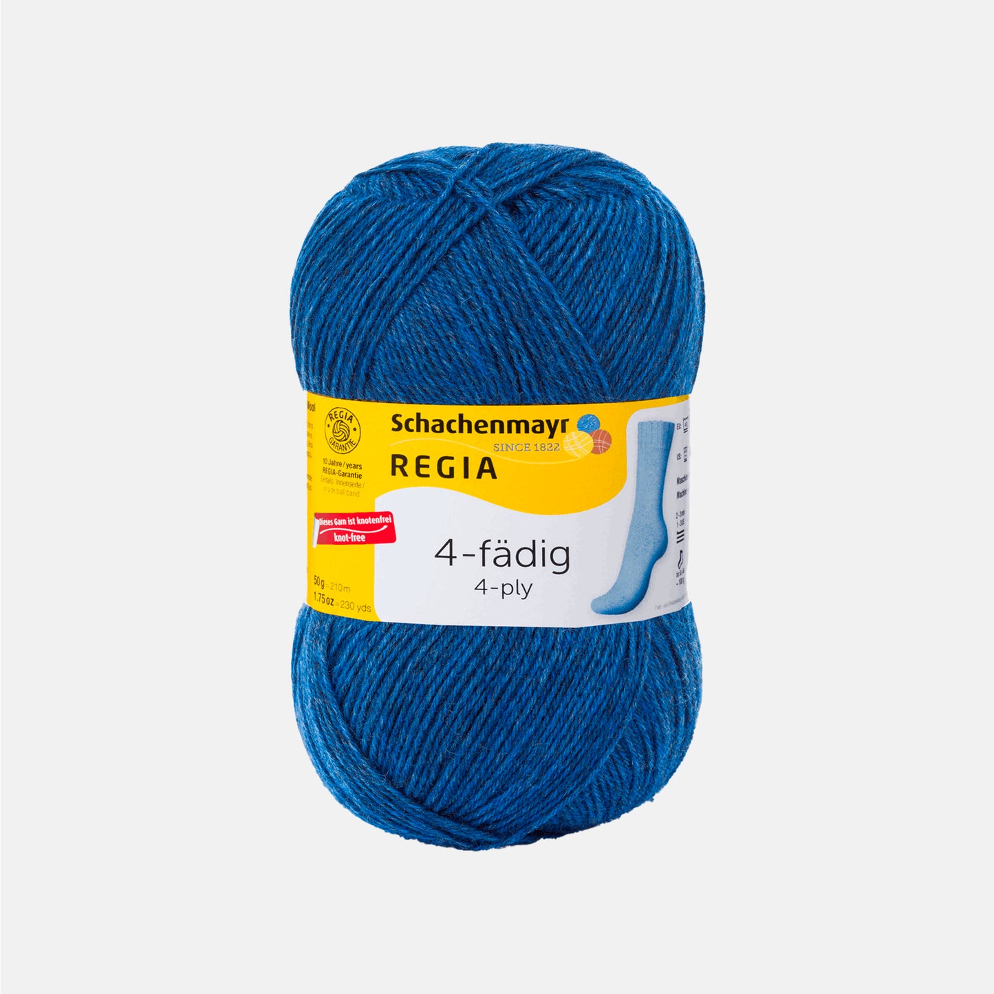 Pelote de 4-fädig (4-ply) de Regia coloris 1846 Blue Jeans Shiné