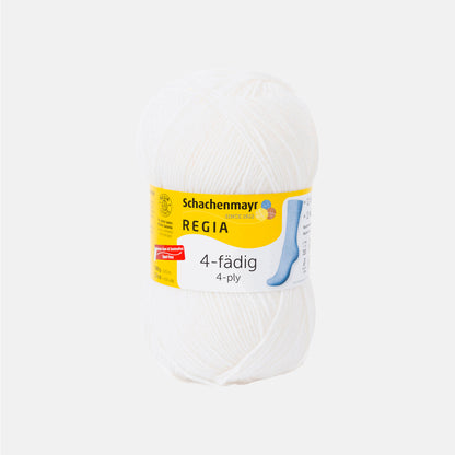 Pelote de 4-fädig (4-ply) de Regia coloris 2080 Super Blanc