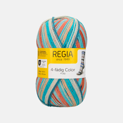 Pelote de 4-fädig (4-ply) de Regia coloris 2735 Apricot Emerald