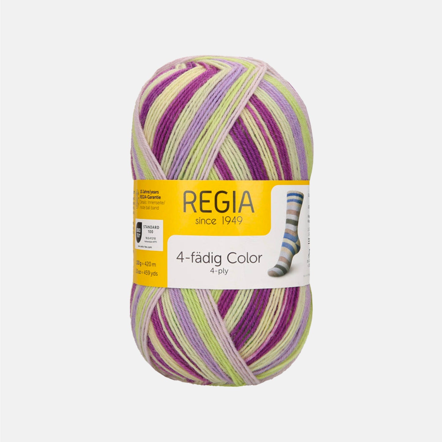 Pelote de 4-fädig (4-ply) de Regia coloris 2738 Lilac Green