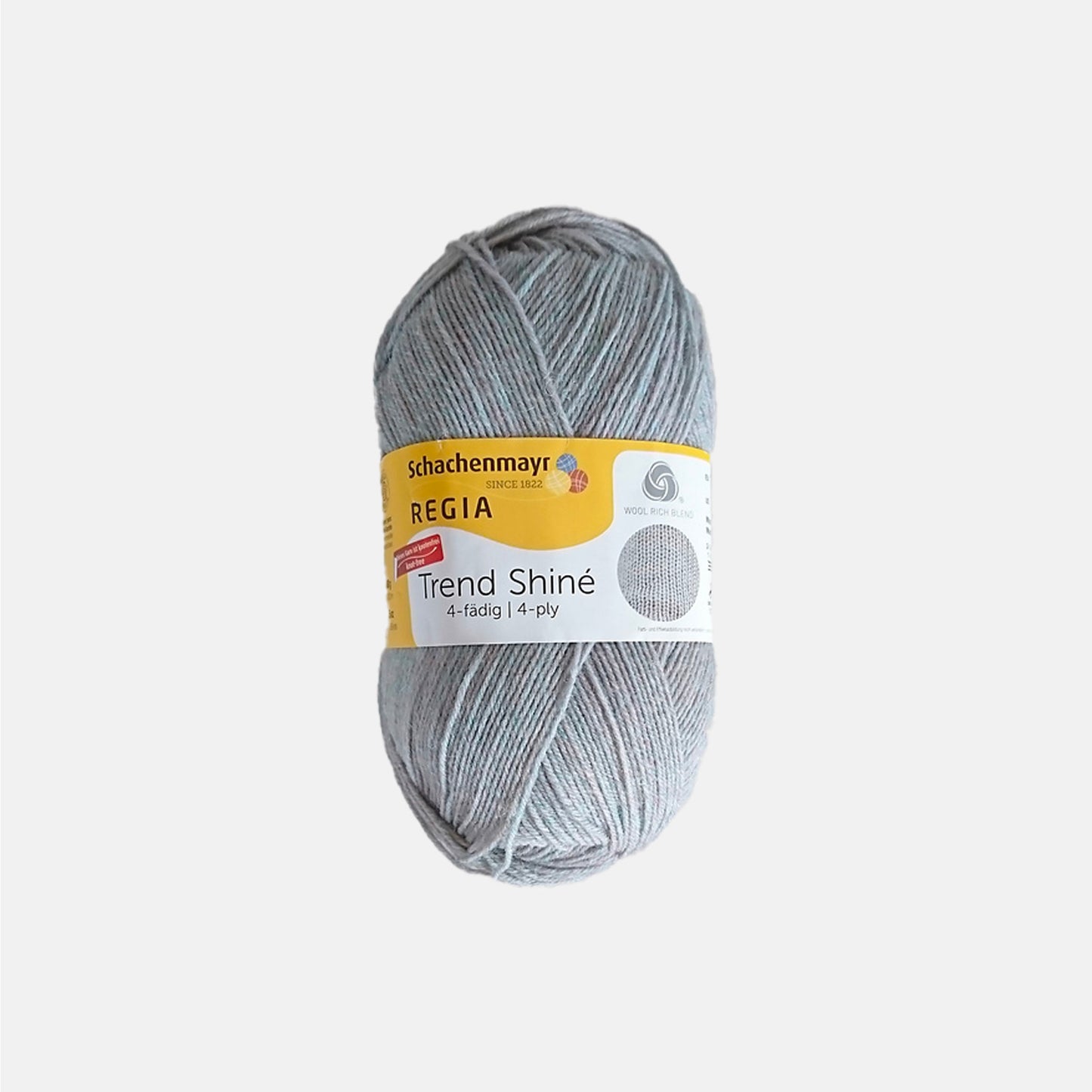 Pelote de 4-fädig (4-ply) de Regia, série Trend Shiné, coloris 6844 Eisblau