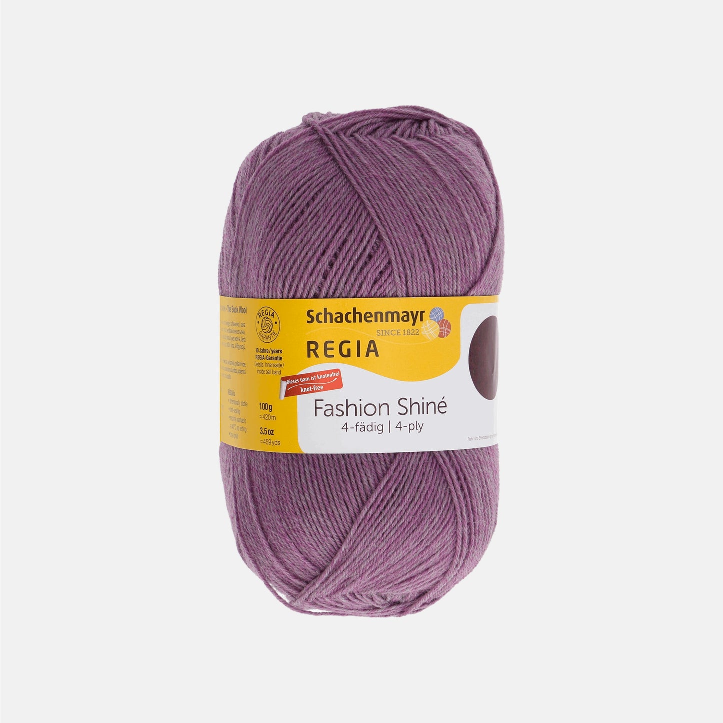 Pelote de 4-fädig (4-ply) de Regia de la série Fashion Shiné coloris 6850 Lilac Shiné