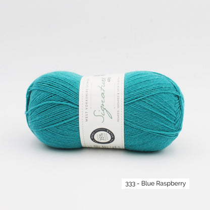 Pelote de Signature de West Yorkshire Spinners coloris Blue Rapsberry (bleu turquoise soutenu)