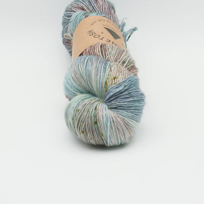 Gros plan sur un écheveau de Tosh Merino Light (TML) de Madeline Tosh coloris Wash House