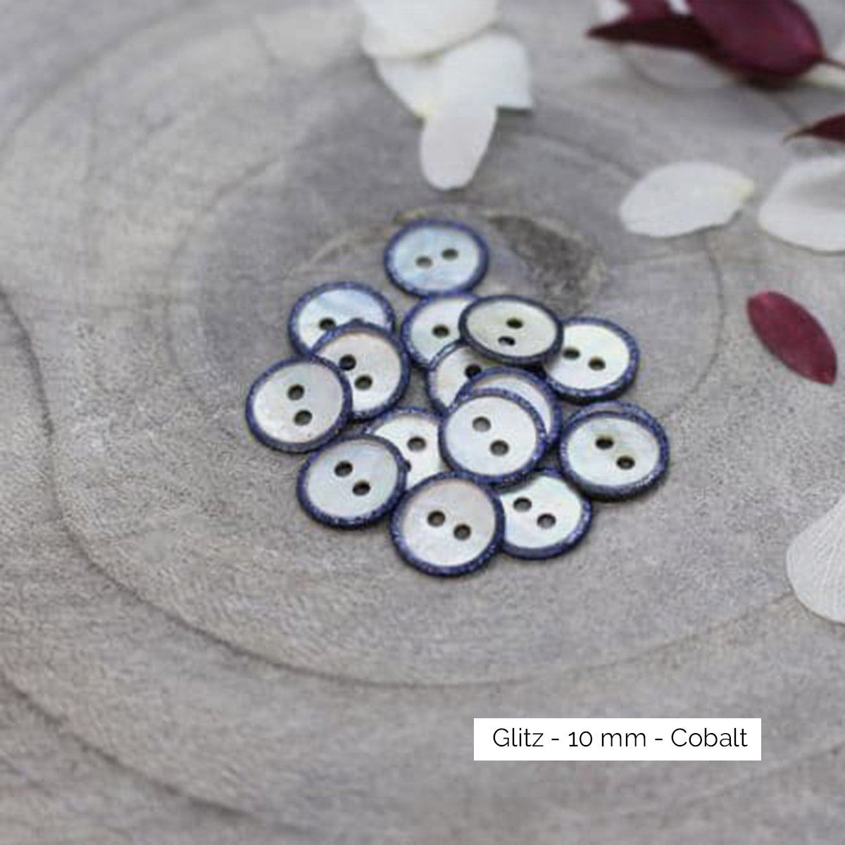 Boutons Atelier Brunette modèle Glitz, coloris Cobalt