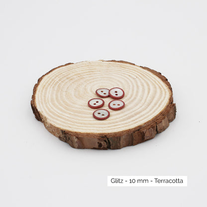 Boutons Atelier Brunette modèle Glitz, coloris Terracotta