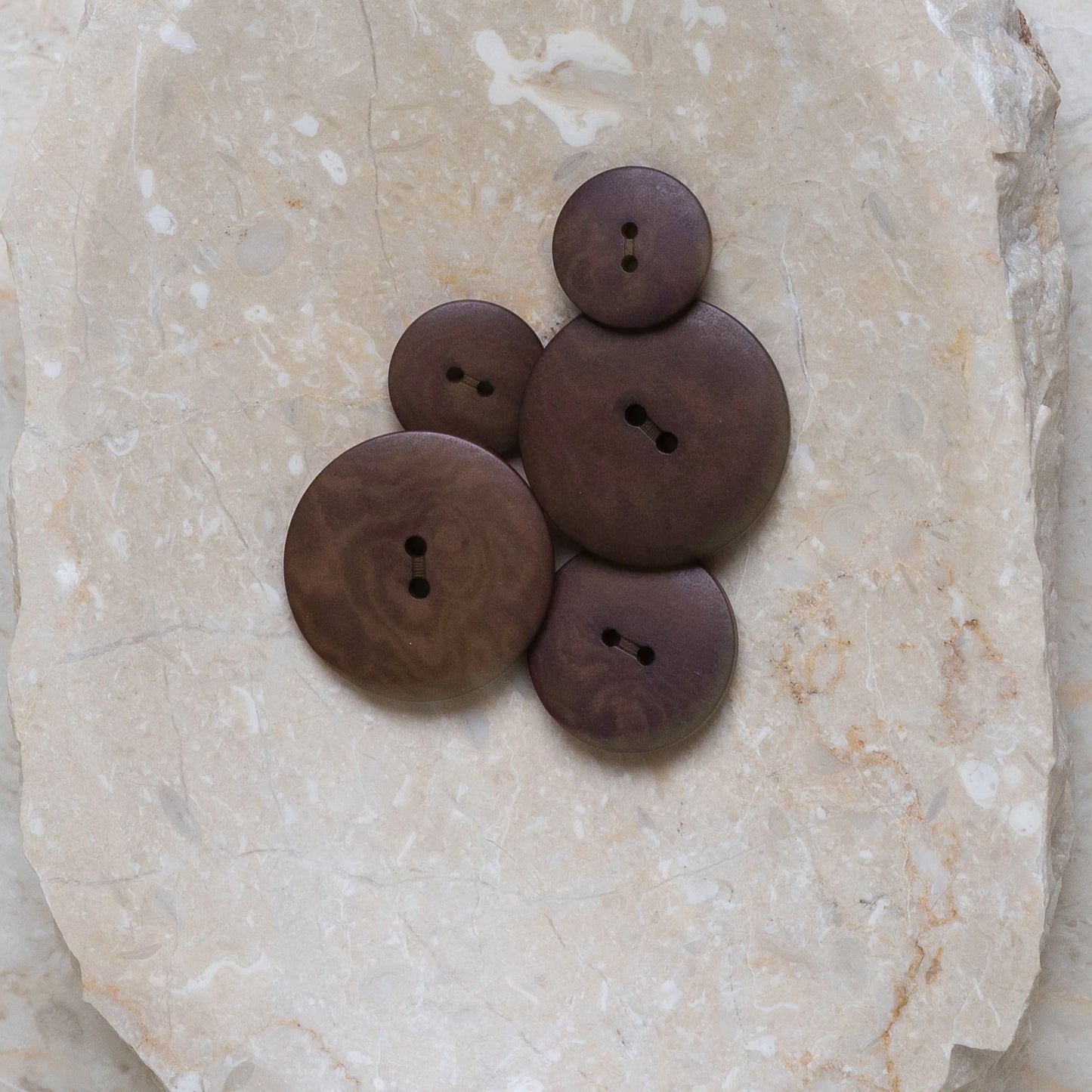 Boutons Palm d'Atelier Brunette coloris Oat Chocolate