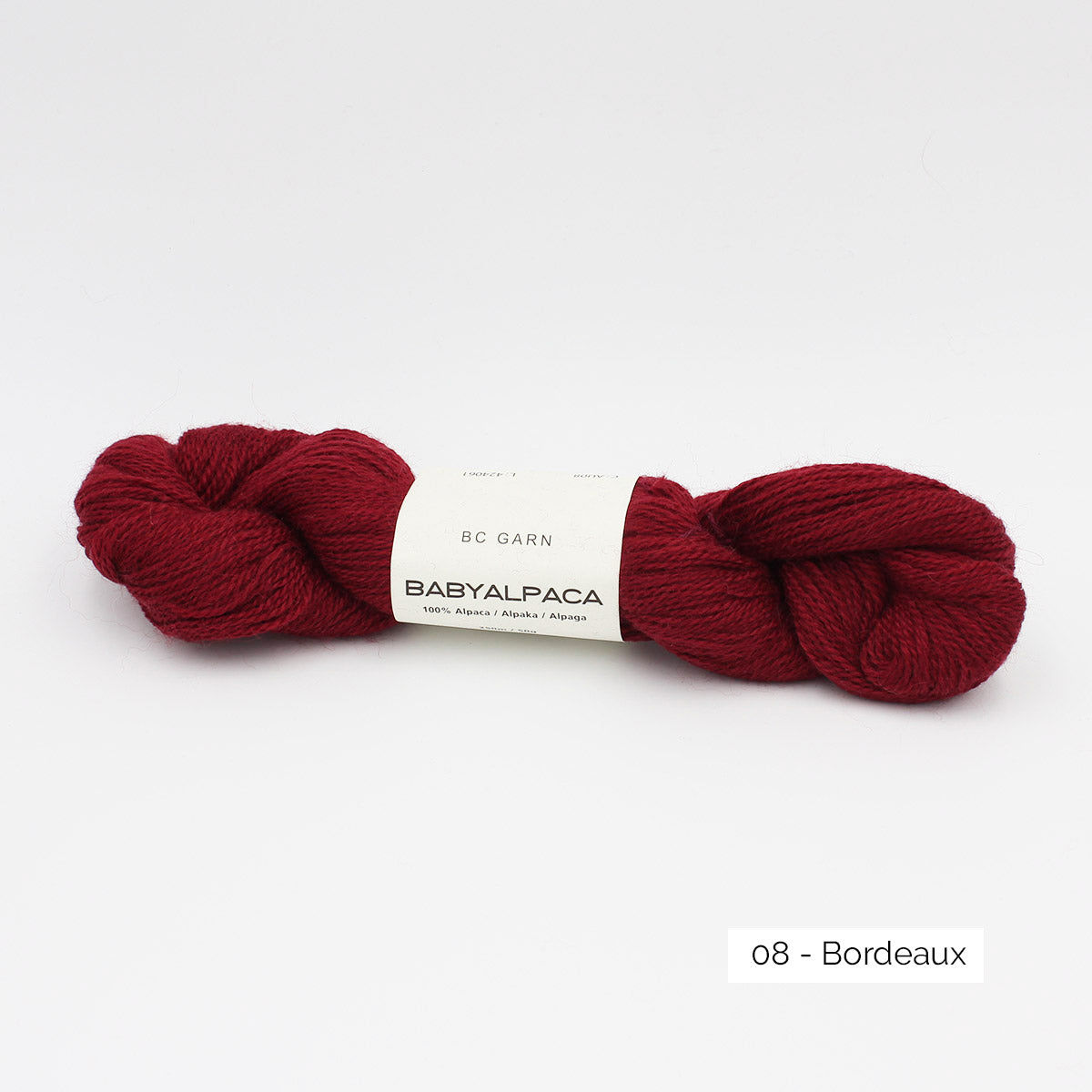 Echeveau de Baby Alpaca de BC Garn, coloris 08 Bordeaux