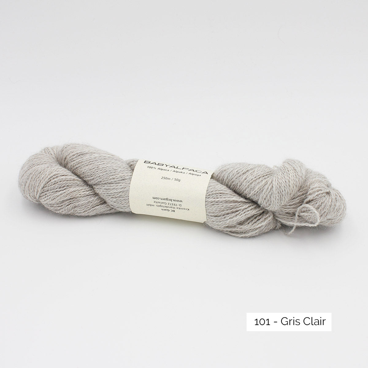 Echeveau de Baby Alpaca de BC Garn, coloris 101 Gris clair