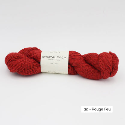 Echeveau de Baby Alpaca de BC Garn, coloris 39 Rouge Feu