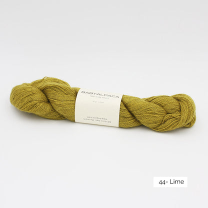 Echeveau de Baby Alpaca de BC Garn, coloris 44 Lime (tilleul)