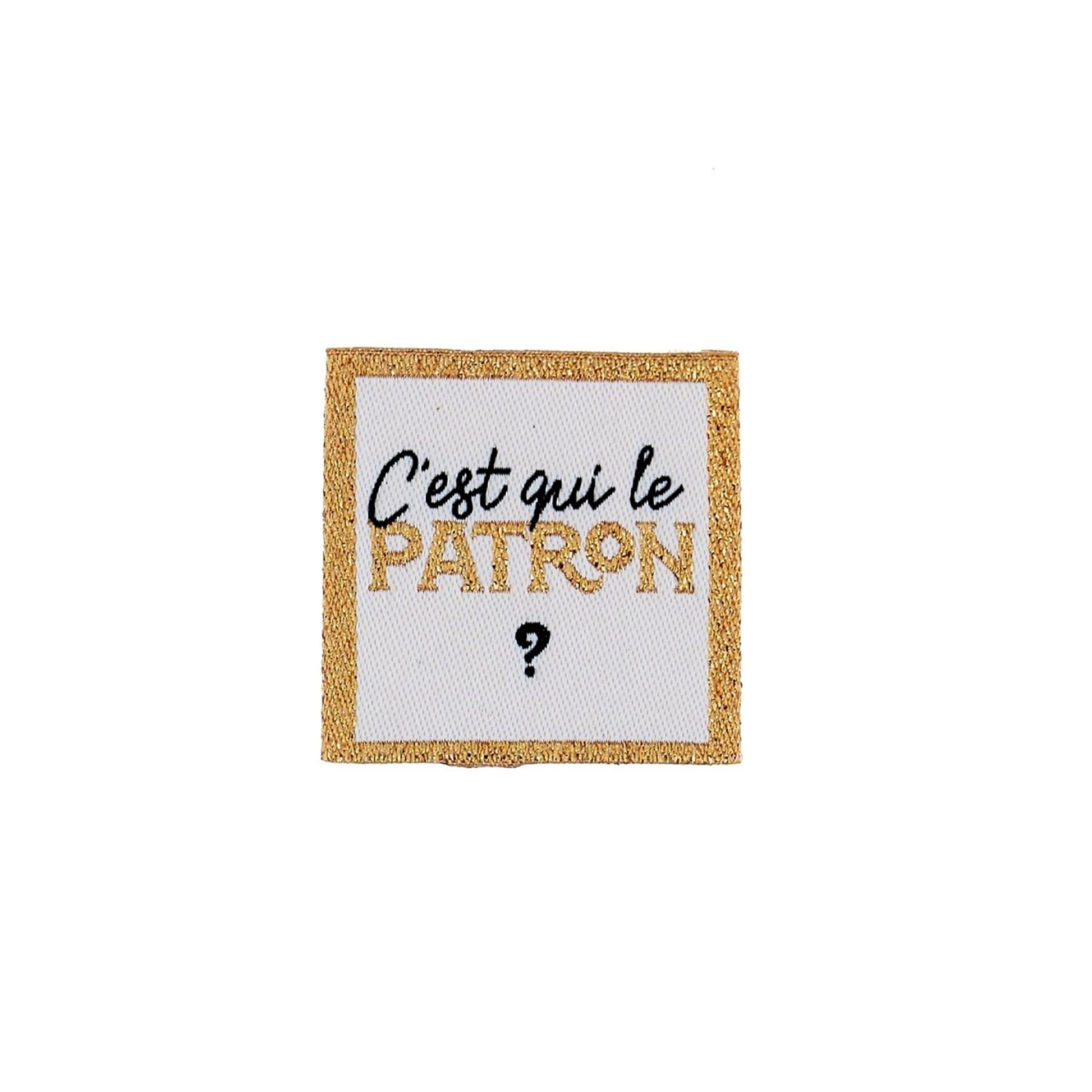 Etiquette à coudre de Bohin, modèle C'est qui le Patron ?