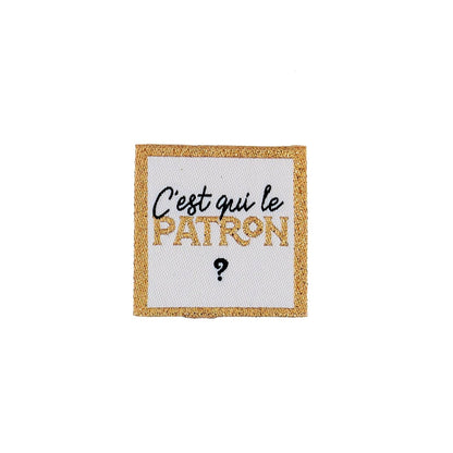 Etiquette à coudre de Bohin, modèle C'est qui le Patron ?