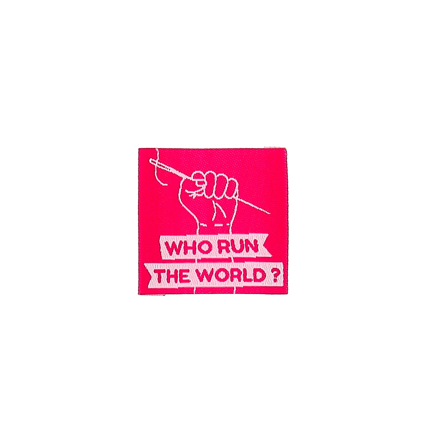 Etiquette à coudre de Bohin, modèle Who run the world?