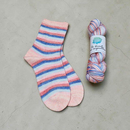 Laine à chaussettes autorayante Fingering 85/15 Le Bruit des Aiguilles coloris Lili Comme Tout (écheveau de 100g SANS contrastant)