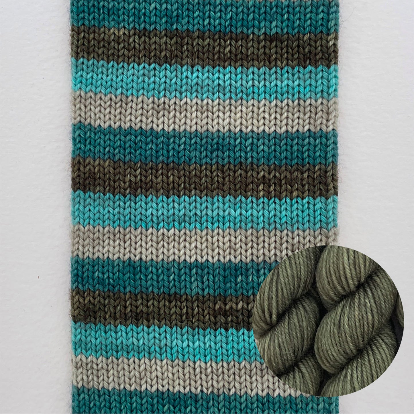 Kit de laine à chaussettes Le Bruit des Aiguilles, coloris La Forme de l'Eau / mini Kaki