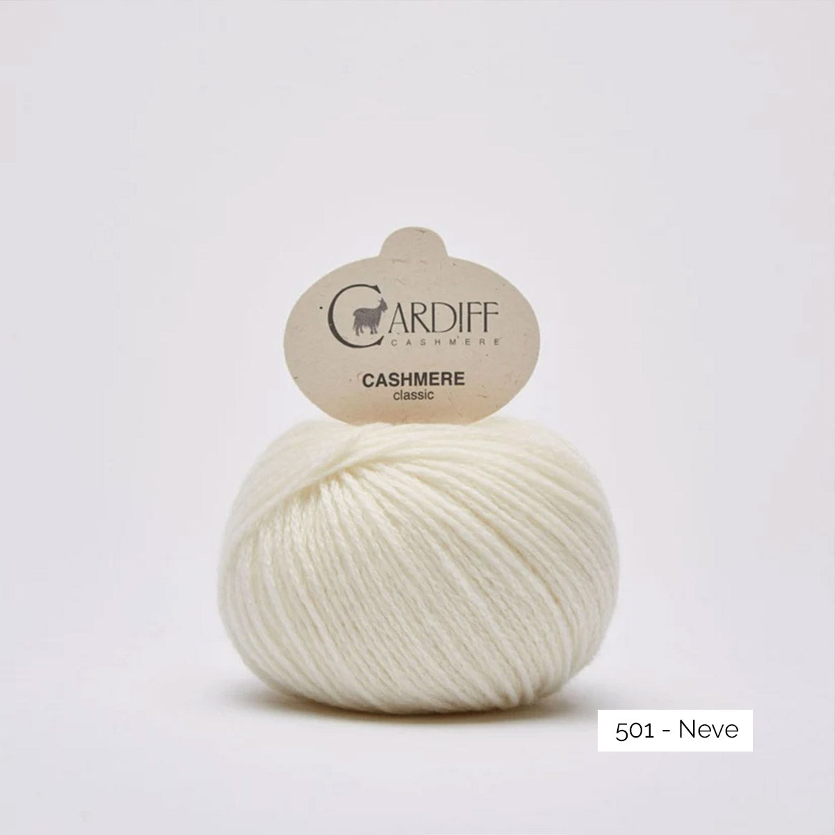 Pelote de cachemire Classic de Cardiff Cashmere coloris 501 Neve