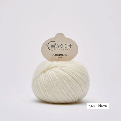 Pelote de cachemire Classic de Cardiff Cashmere coloris 501 Neve