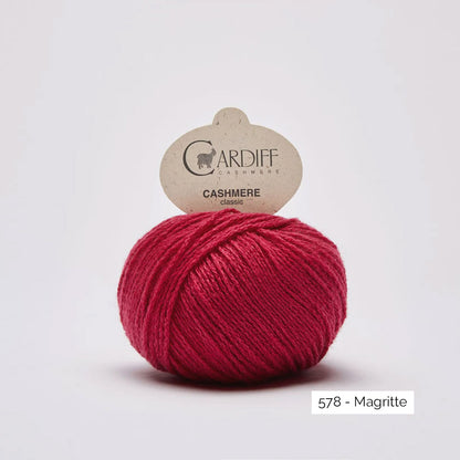 Pelote de cachemire Classic de Cardiff Cashmere, coloris 578 Magritte