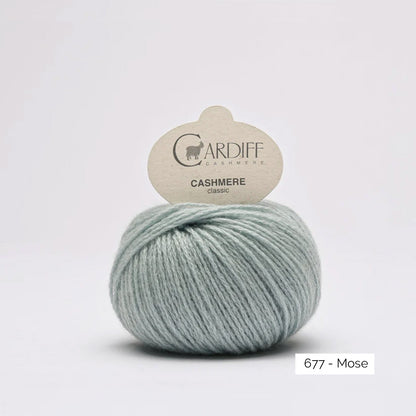 Pelote de cachemire Classic de Cardiff Cashmere coloris 677 Mose (vert aqua)